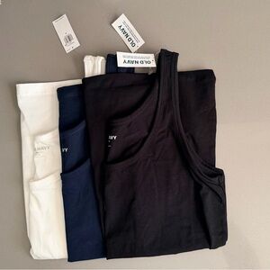 NWT Old Navy Cotton Tank Top Set — Black, Navy, White